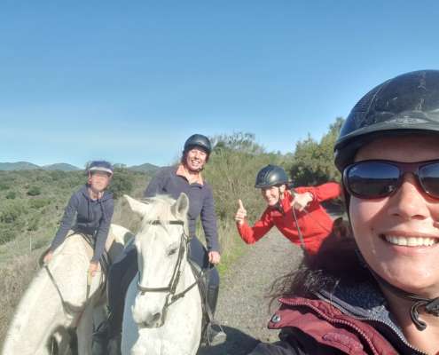 THE BEATLES John, Paul, Ringo & George at Ranch Siesta Los Rubios riding stables Estepona