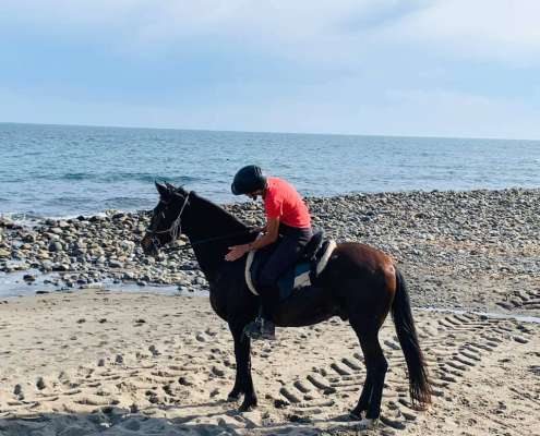 last ride before lockdown along the river to tapas bar in Estepona Ranch Siesta Los Rubios