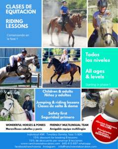 Poster for horse riding lessons in Estepona