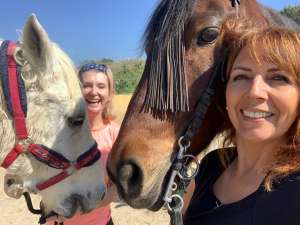 THE BEATLES John, Paul, Ringo & George at Ranch Siesta Los Rubios riding stables Estepona