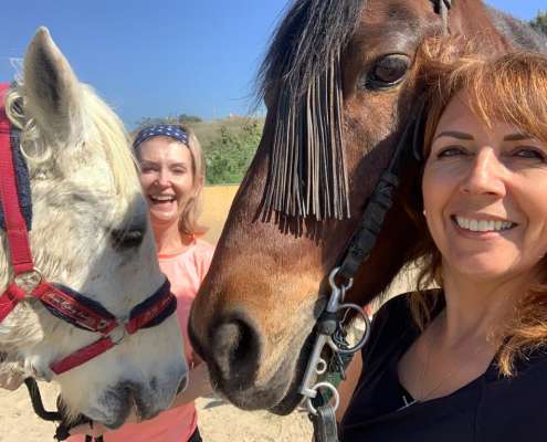 THE BEATLES John, Paul, Ringo & George at Ranch Siesta Los Rubios riding stables Estepona