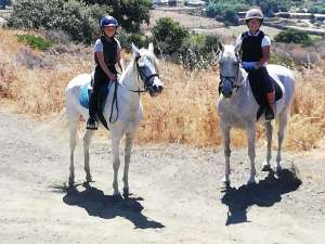 Friends reunited at Ranch Siesta Los Rubios horse riding Estepona